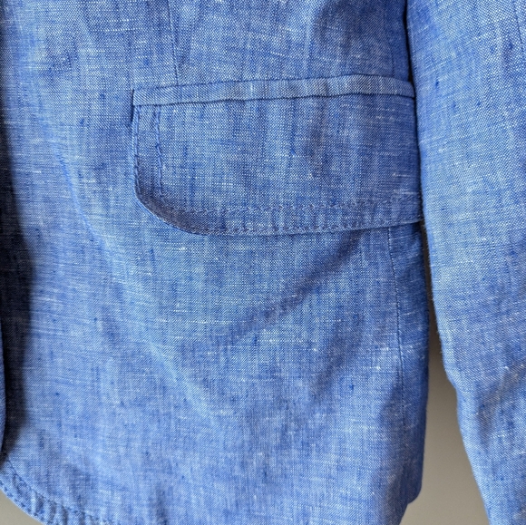 J. Crew Linen Schoolboy Blazer 4 Blue - Picture 6 of 13